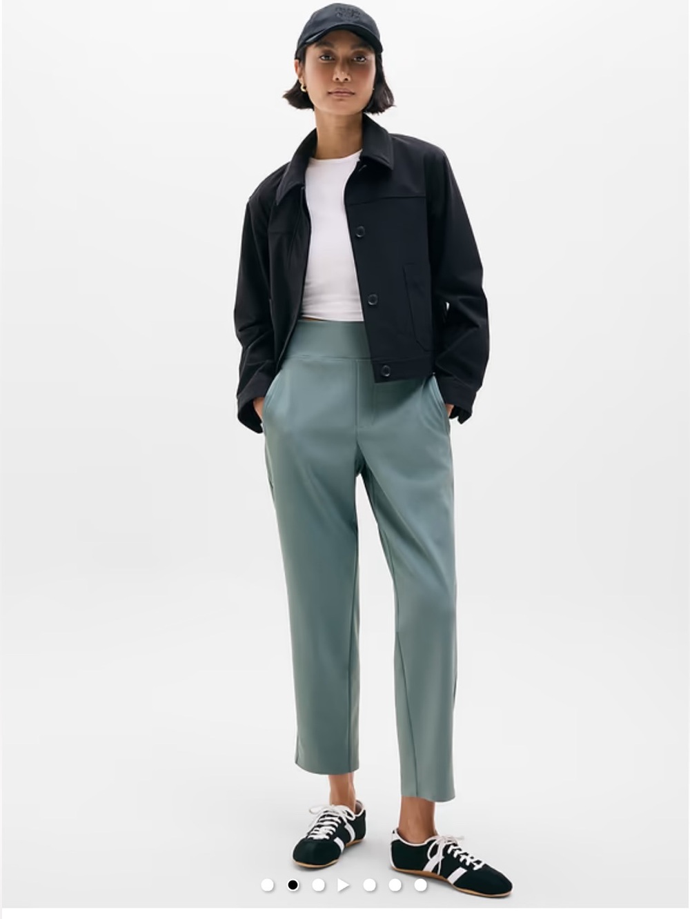 Athleta end less high rise Green Straight-Leg Dress Pants size 8T botanical - Picture 2 of 10